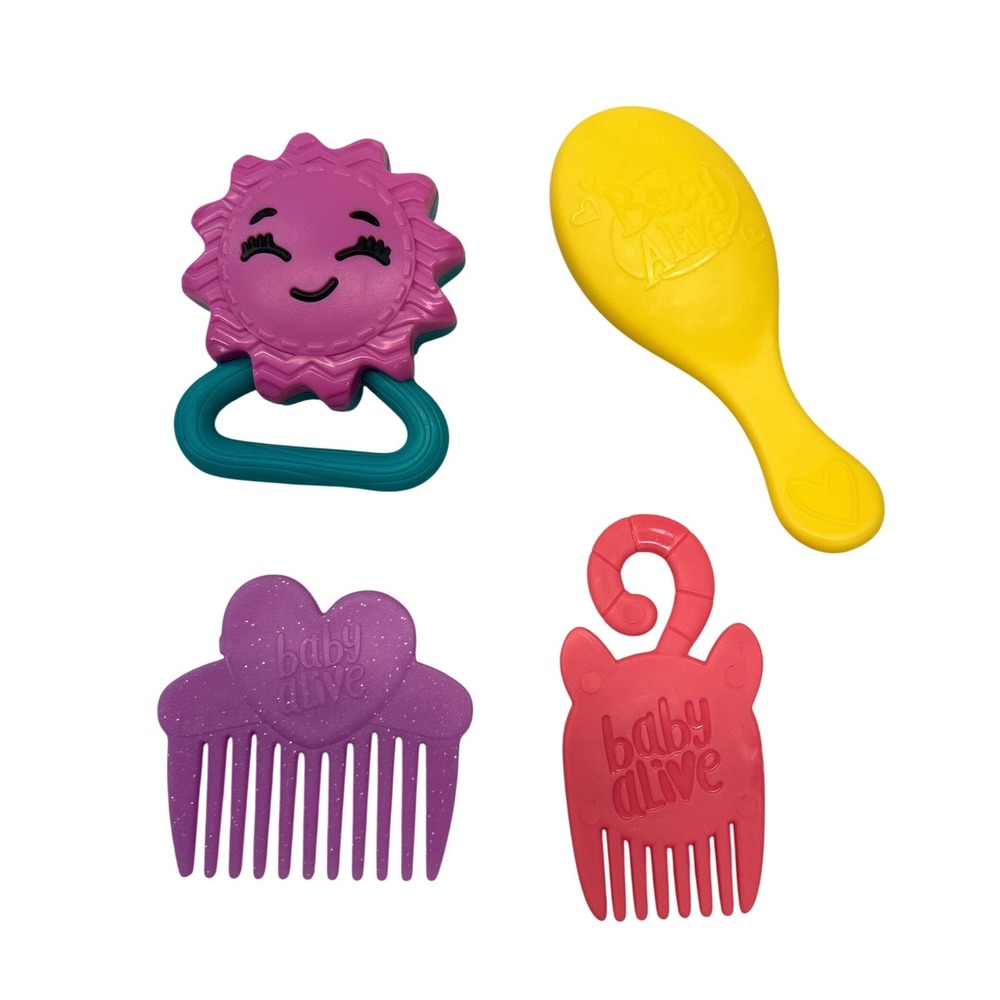 Baby Alive Doll Accessories Brush Comb Rattle Toy Lot of 4